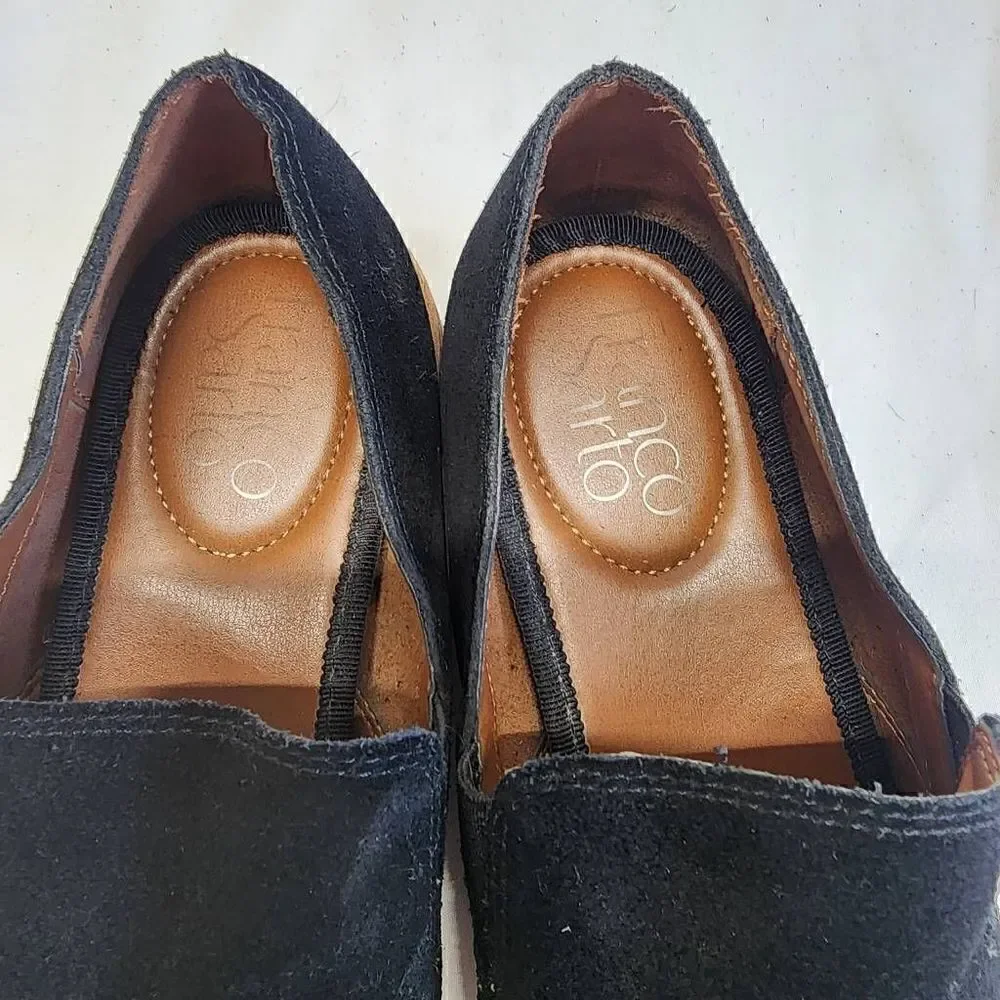 Franco Sarto Jed Black Suede Slip On Women's Size 7.5